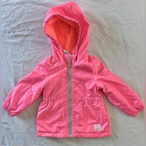 Carter’s Baby Girls Pink Polka Dot Hooded Jacket – Size 12M